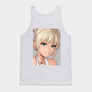 White Hair Anime Girl Tank Top